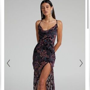 ALETTA MAXI DRESS - COWL CROSS BACK DRESS IN ALETTA BURN OUT FLORAL